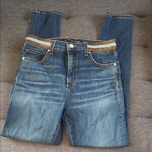 Veronica Beard Blue Straight Leg Jeans Katie Skinny High Rise Size 29/8